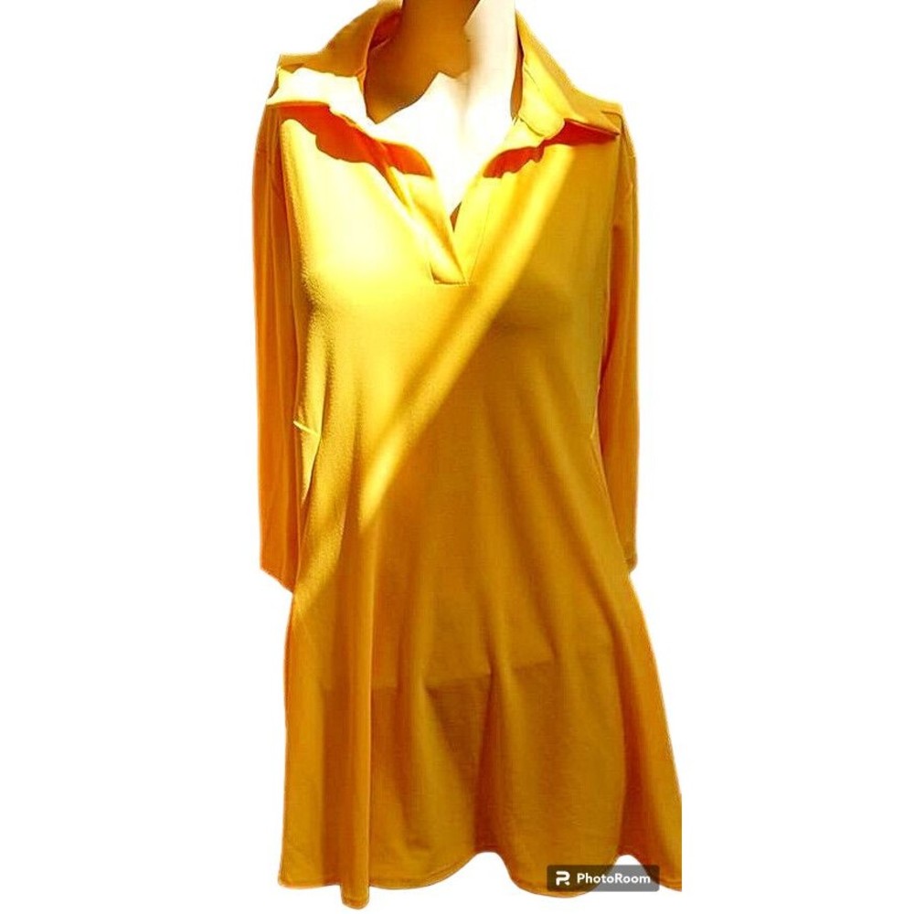 Women With Control Slimming & Contouring Yellow Loose Fit Top Size Small New